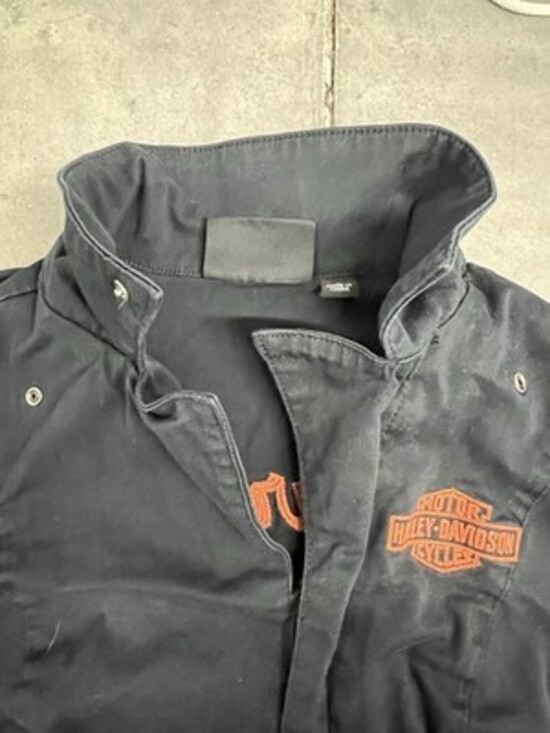 Harley-Davidson Black Workwear Romper Shorts Embroidered Logo Womens L Orange